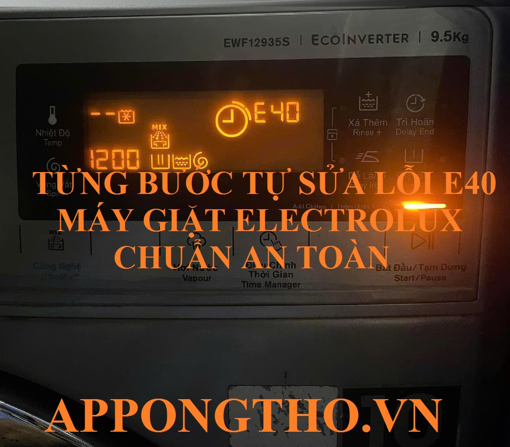 Dịch vụ sửa lỗi E-40 máy giặt Electrolux